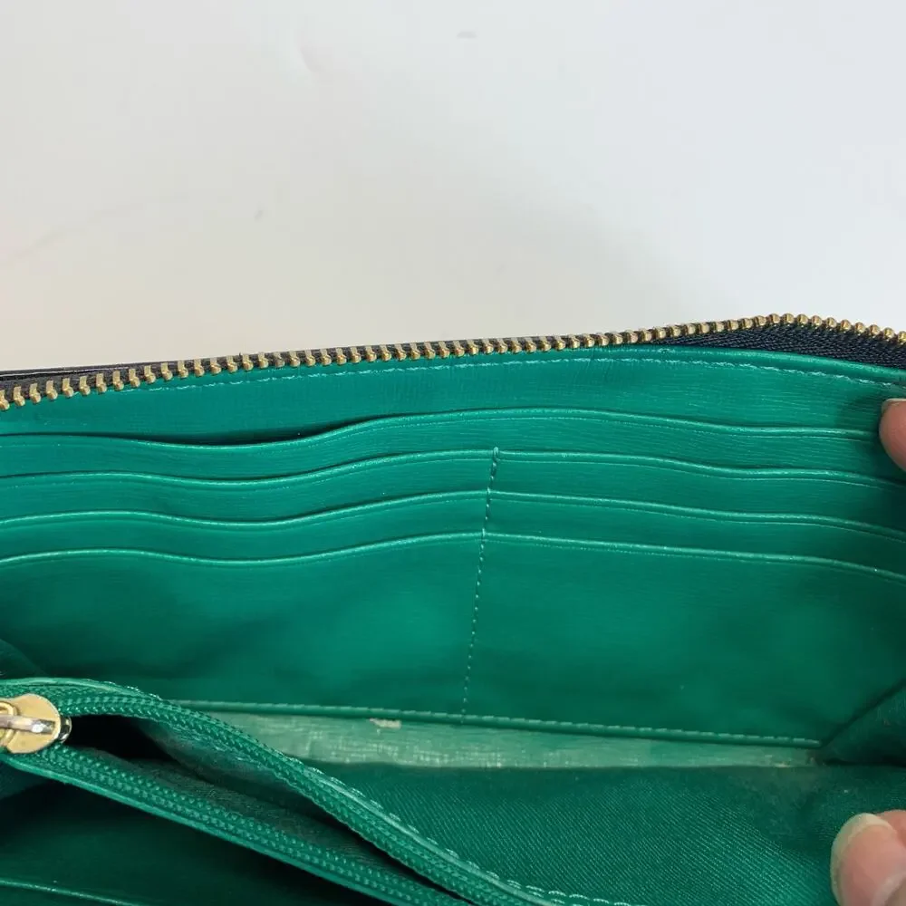 Fossil Black Leather Wristlet Wallet 8 x 4